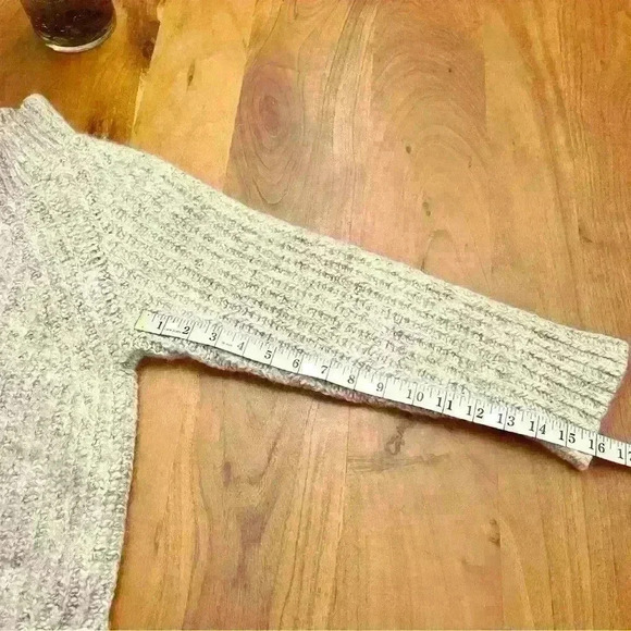 Cotelac  Alpaca Wool Oversized Minimalist Grey Turtle Neck Chunky Sweater - Picture 12 of 14